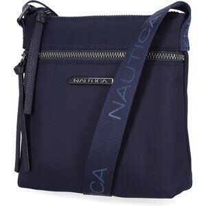 Women's Up Indigo Nylon Crossbody Bag Purse with Adjustable Shoulder Strap